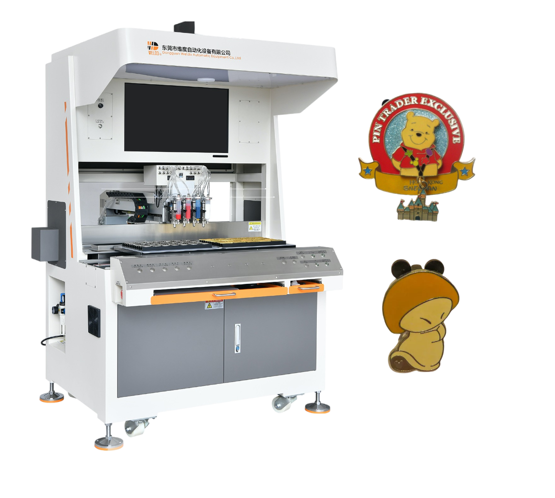 Disney Themed High-Precision Enamel Pin Badge Filling Machine - Multi-Color Automated Solution